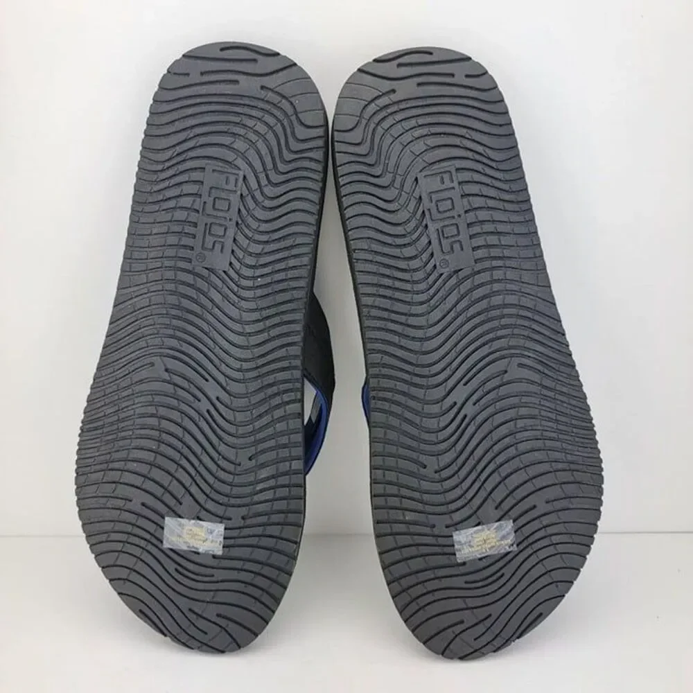 Flojos Mens Size 11 Black Thong Comfort Flip Flop Sandals